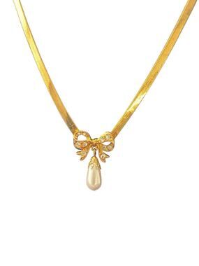Jewelry Gold Plated Luminess Herringbone Necklace &Earrings